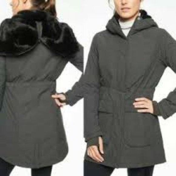 Athleta Jackets & Blazers - Athleta District Parker winter jacket charcoal gray size XS